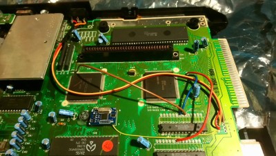 Region switch and DFO in my Mega Drive (two extra wires were connected to the expansion port after this photo)