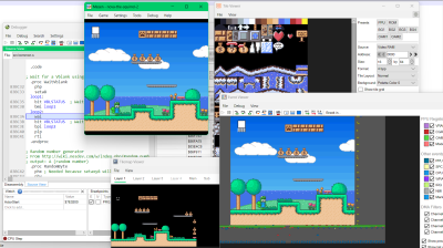 Screenshot of some of the debugging tools